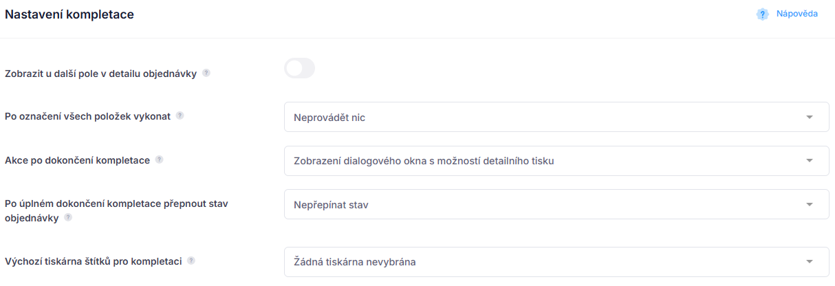 Základní nastavení