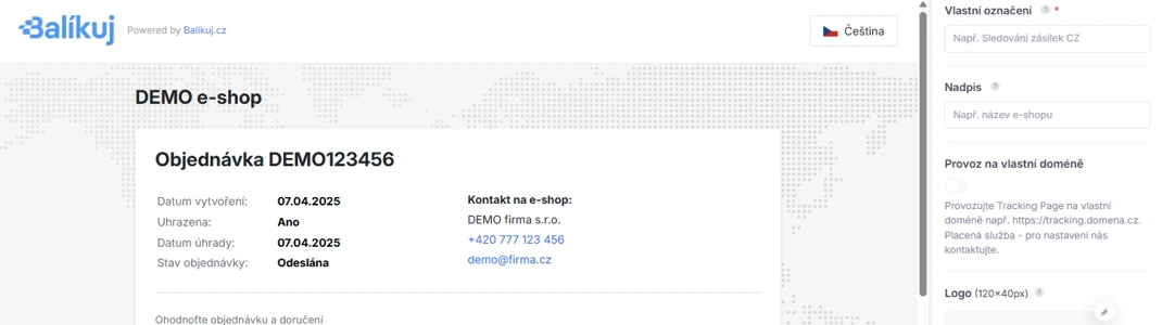Tracking Page